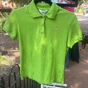 Lilly Pulitzer Green Polo Shirt Classic Design